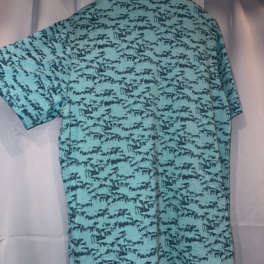 Adidas Men's Aqua Patterned Short Sleeve Tee - Picture 3 of 4